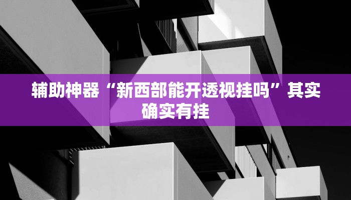辅助神器“新西部能开透视挂吗”其实确实有挂