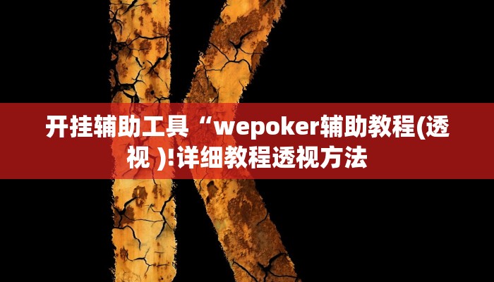 开挂辅助工具“wepoker辅助教程(透视 )!详细教程透视方法