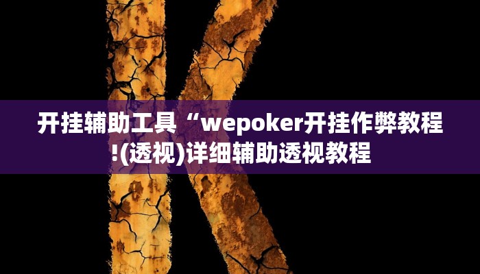 开挂辅助工具“wepoker开挂作弊教程!(透视)详细辅助透视教程