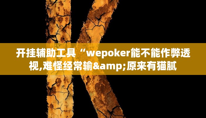 开挂辅助工具“wepoker能不能作弊透视,难怪经常输&原来有猫腻