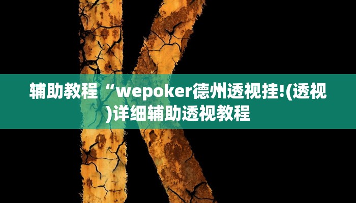 辅助教程“wepoker德州透视挂!(透视)详细辅助透视教程