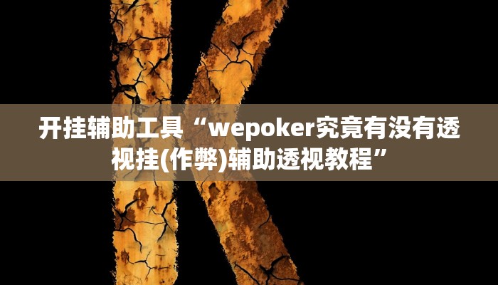 开挂辅助工具“wepoker究竟有没有透视挂(作弊)辅助透视教程”