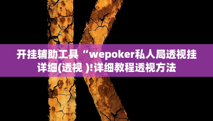 开挂辅助工具“wepoker私人局透视挂详细(透视 )!详细教程透视方法