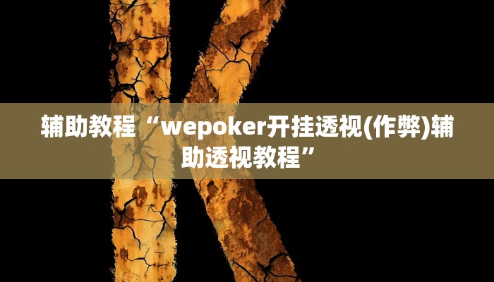 辅助教程“wepoker开挂透视(作弊)辅助透视教程”