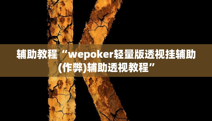 辅助教程“wepoker轻量版透视挂辅助(作弊)辅助透视教程”