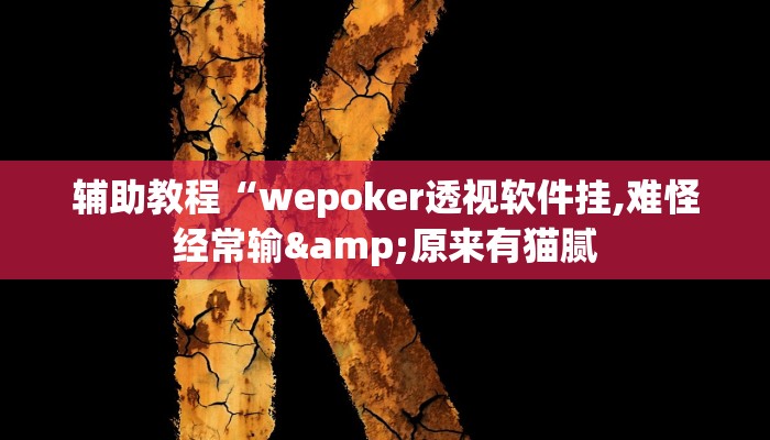 辅助教程“wepoker透视软件挂,难怪经常输&原来有猫腻