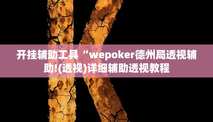 开挂辅助工具“wepoker德州局透视辅助!(透视)详细辅助透视教程