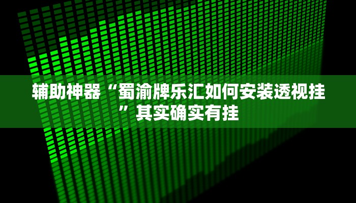 辅助神器“蜀渝牌乐汇如何安装透视挂”其实确实有挂