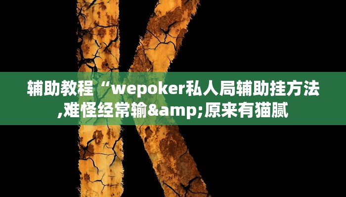 辅助教程“wepoker私人局辅助挂方法,难怪经常输&原来有猫腻