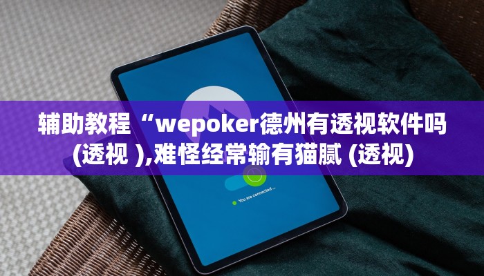 辅助教程“wepoker德州有透视软件吗(透视 ),难怪经常输有猫腻 (透视)
