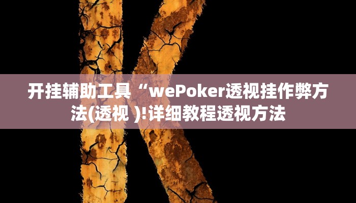 开挂辅助工具“wePoker透视挂作弊方法(透视 )!详细教程透视方法