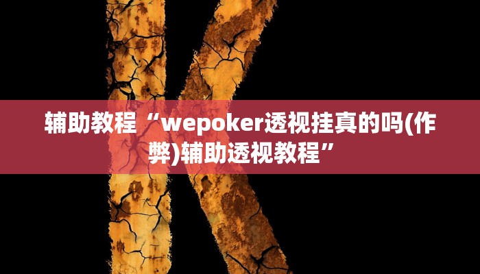 辅助教程“wepoker透视挂真的吗(作弊)辅助透视教程”