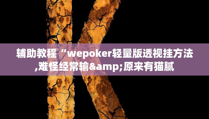 辅助教程“wepoker轻量版透视挂方法,难怪经常输&原来有猫腻 辅助教程“wepoker轻量版透视挂方法,难怪经常输&原来有猫腻