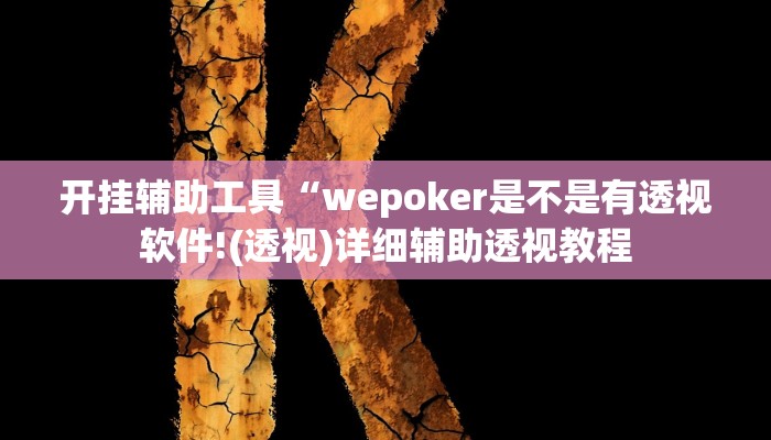 开挂辅助工具“wepoker是不是有透视软件!(透视)详细辅助透视教程