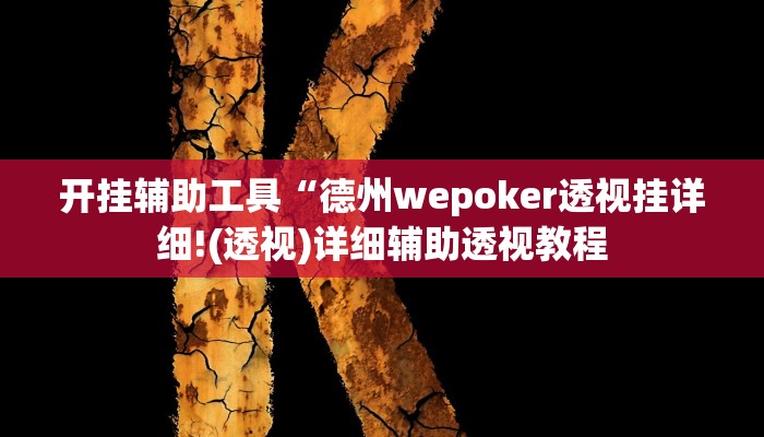 开挂辅助工具“德州wepoker透视挂详细!(透视)详细辅助透视教程