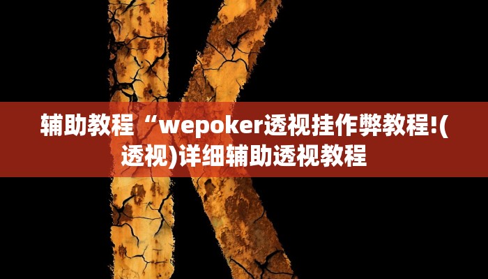 辅助教程“wepoker透视挂作弊教程!(透视)详细辅助透视教程
