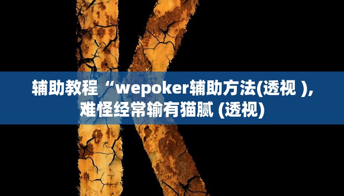 辅助教程“wepoker辅助方法(透视 ),难怪经常输有猫腻 (透视) 辅助教程“wepoker辅助方法(透视 ),难怪经常输有猫腻 (透视)