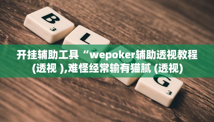开挂辅助工具“wepoker辅助透视教程(透视 ),难怪经常输有猫腻 (透视)