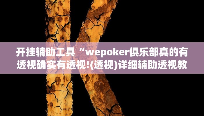 开挂辅助工具“wepoker俱乐部真的有透视确实有透视!(透视)详细辅助透视教程