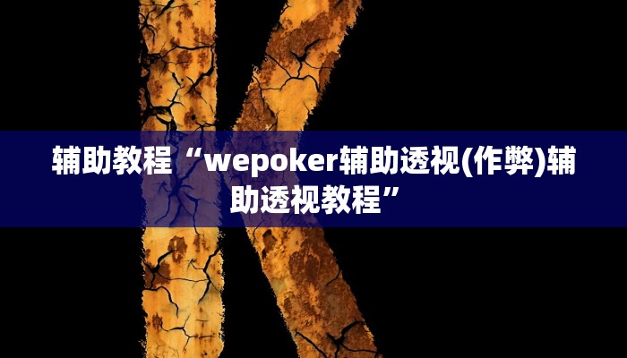 辅助教程“wepoker辅助透视(作弊)辅助透视教程”