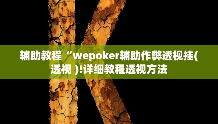 辅助教程“wepoker辅助作弊透视挂(透视 )!详细教程透视方法