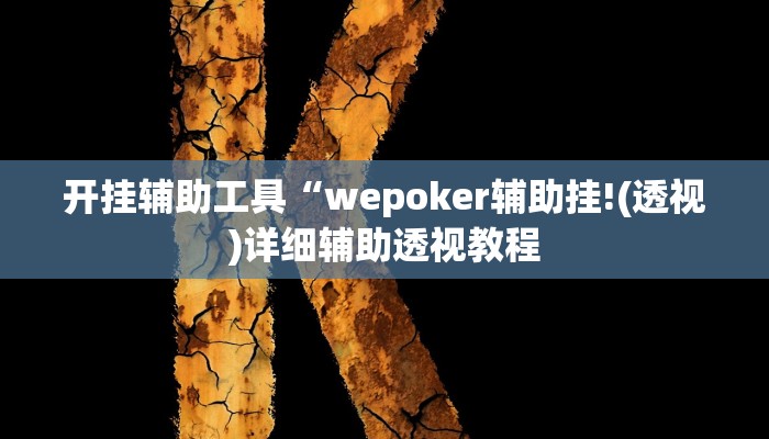 开挂辅助工具“wepoker辅助挂!(透视)详细辅助透视教程