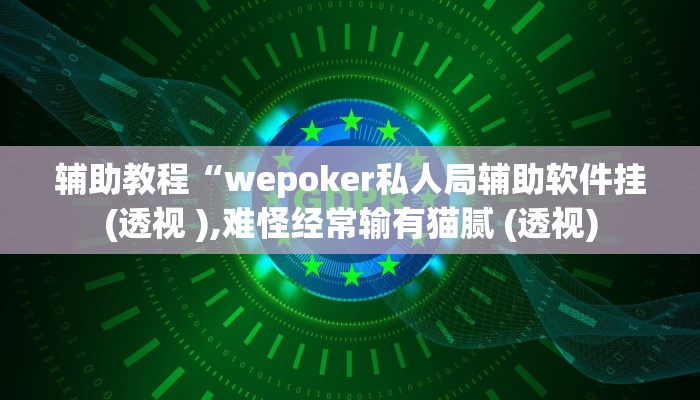辅助教程“wepoker私人局辅助软件挂(透视 ),难怪经常输有猫腻 (透视)