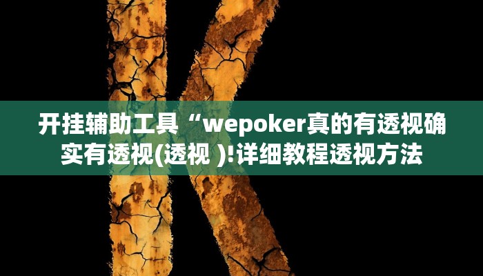 开挂辅助工具“wepoker真的有透视确实有透视(透视 )!详细教程透视方法