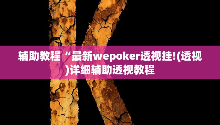 辅助教程“最新wepoker透视挂!(透视)详细辅助透视教程