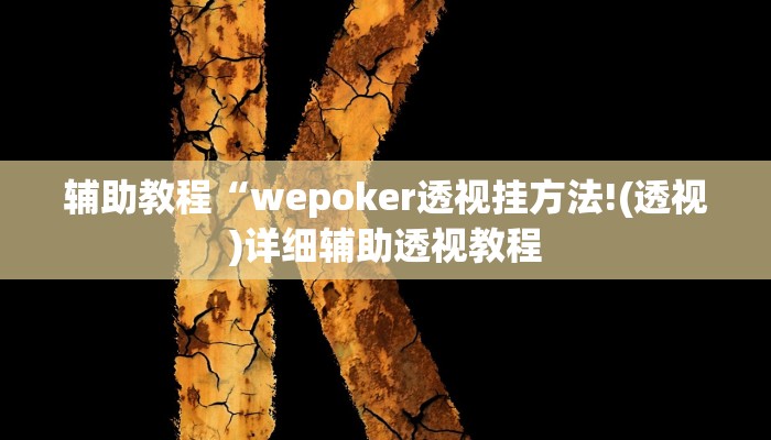 辅助教程“wepoker透视挂方法!(透视)详细辅助透视教程