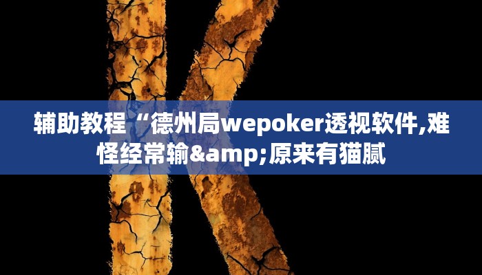 辅助教程“德州局wepoker透视软件,难怪经常输&原来有猫腻