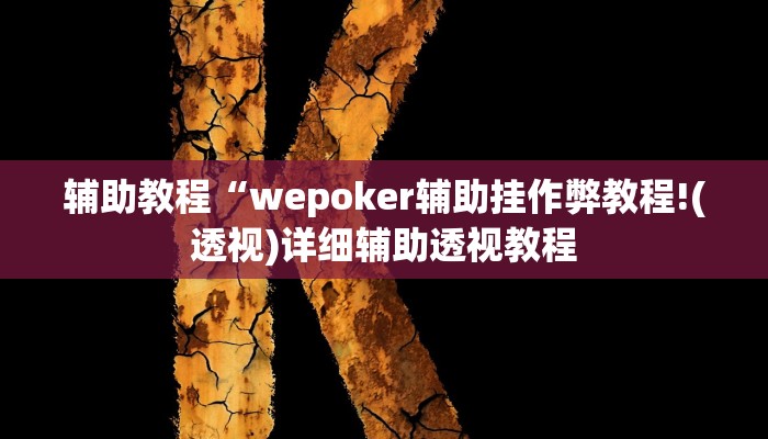 辅助教程“wepoker辅助挂作弊教程!(透视)详细辅助透视教程