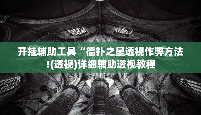 开挂辅助工具“wepoker作弊辅助挂,难怪经常输&原来有猫腻