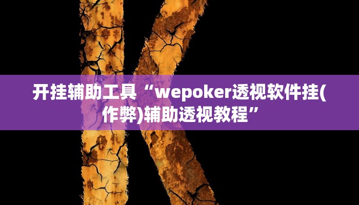 开挂辅助工具“wepoker透视软件挂(作弊)辅助透视教程”