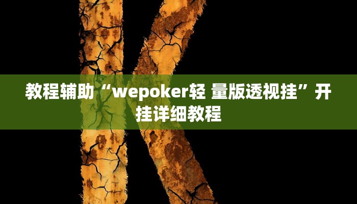 开挂辅助工具“wepoker作弊辅助挂!(透视)详细辅助透视教程