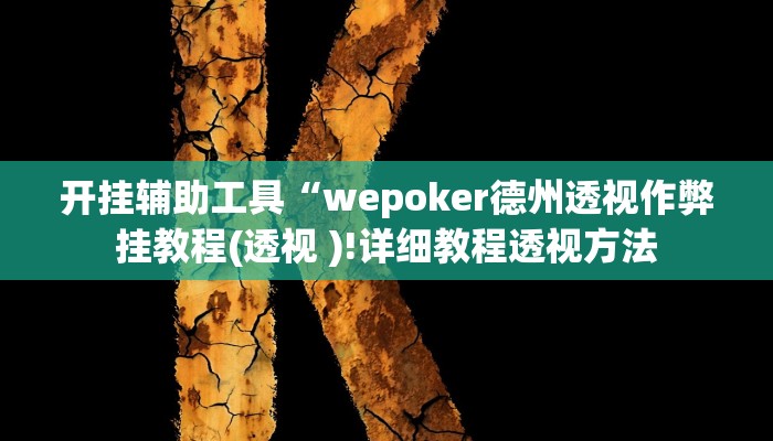 开挂辅助工具“wepoker德州透视作弊挂教程(透视 )!详细教程透视方法