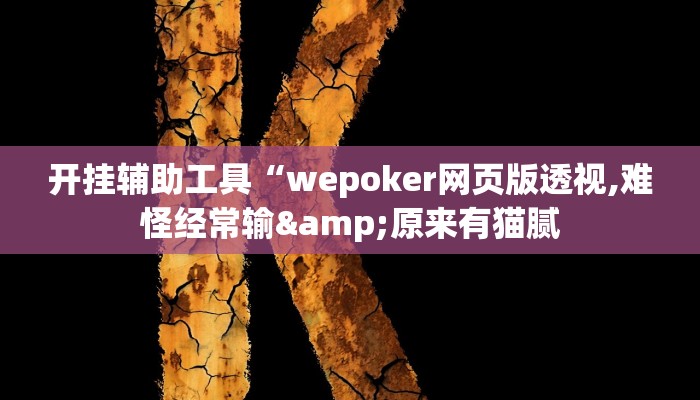 开挂辅助工具“wepoker网页版透视,难怪经常输&原来有猫腻