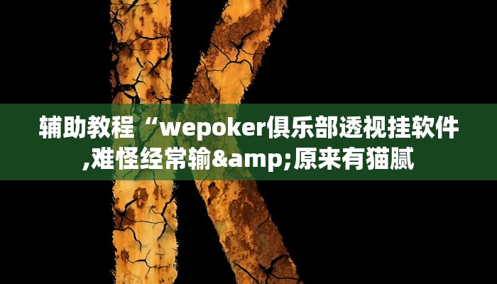辅助教程“wepoker俱乐部透视挂软件,难怪经常输&原来有猫腻