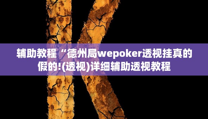 辅助教程“德州局wepoker透视挂真的假的!(透视)详细辅助透视教程