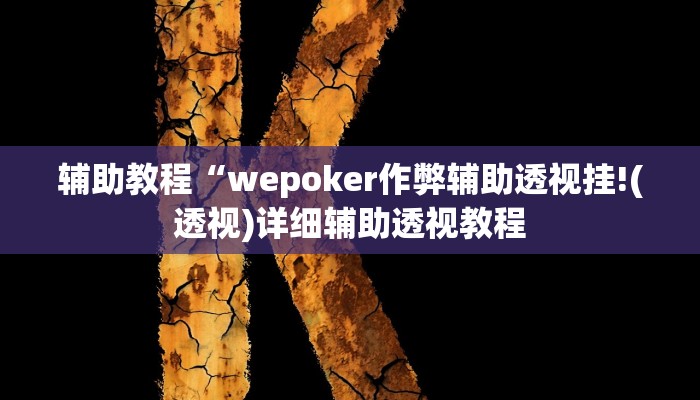 辅助教程“wepoker作弊辅助透视挂!(透视)详细辅助透视教程