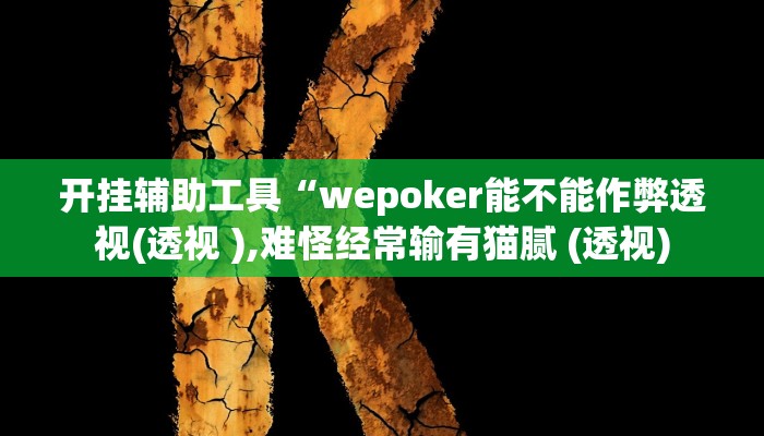 开挂辅助工具“wepoker能不能作弊透视(透视 ),难怪经常输有猫腻 (透视)