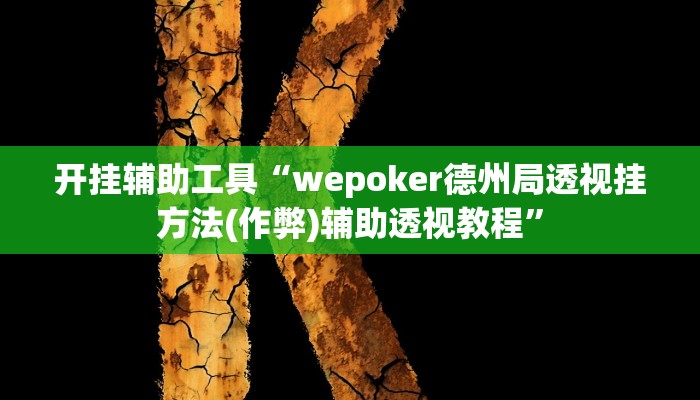 开挂辅助工具“wepoker德州局透视挂方法(作弊)辅助透视教程”