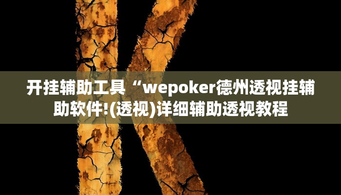 开挂辅助工具“wepoker德州透视挂辅助软件!(透视)详细辅助透视教程
