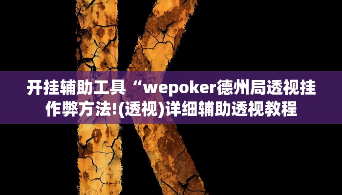开挂辅助工具“wepoker德州局透视挂作弊方法!(透视)详细辅助透视教程