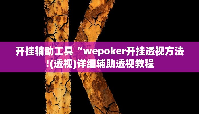 开挂辅助工具“wepoker开挂透视方法!(透视)详细辅助透视教程