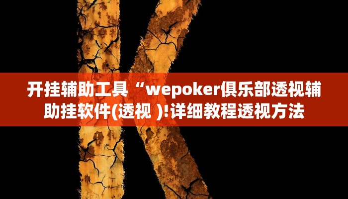 开挂辅助工具“wepoker俱乐部透视辅助挂软件(透视 )!详细教程透视方法