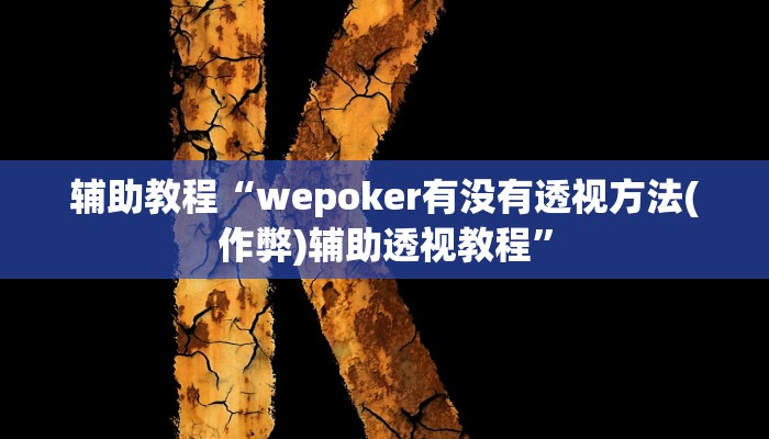 辅助教程“wepoker有没有透视方法(作弊)辅助透视教程”