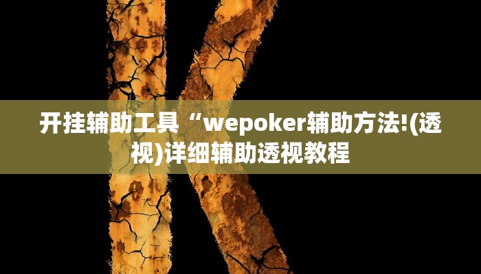 开挂辅助工具“wepoker辅助方法!(透视)详细辅助透视教程