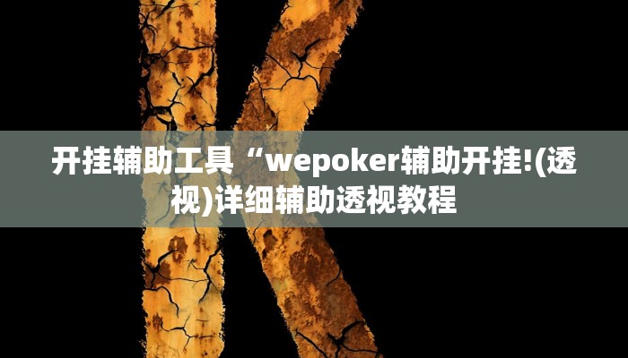 开挂辅助工具“wepoker辅助开挂!(透视)详细辅助透视教程