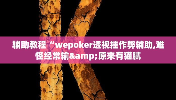 辅助教程“wepoker透视挂作弊辅助,难怪经常输&原来有猫腻